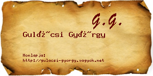 Gulácsi György névjegykártya